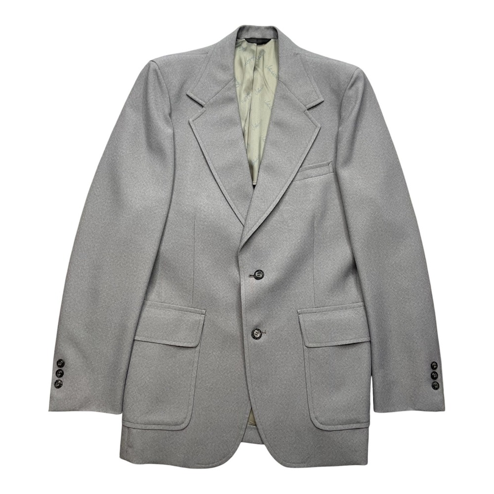 John Weitz Men Blazer Gray Wool Blend 42 Vintage 70s Hudson's Sport Coat